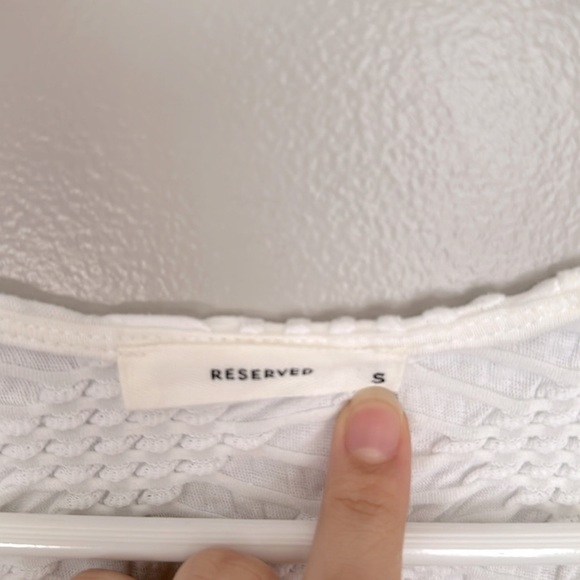 Reserved white textured wrap top - Picture 2 of 3